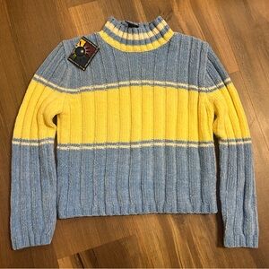 Vintage Y2K Chenille Color Blocked Mock Neck